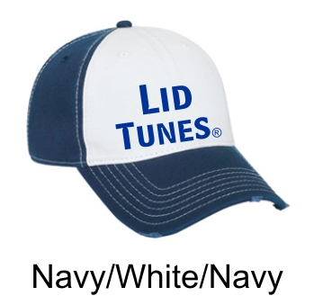 Lid Tunes Distressed Visor Navy White Navy Cap